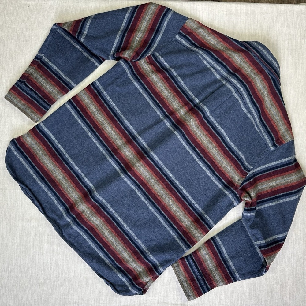 LL Bean Shirt Chamois Southwest Stripe Blanket Button Traditional Fit Men M Mult - Picture 8 of 9